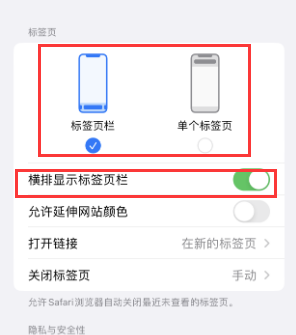 玉龙iPhone授权维修分享Safari浏览器如何切换标签栏位置 